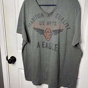 American Eagle XXL Gray Graphic T-Shirt Tradition Quality Roll Tab Tee